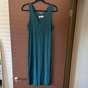 Mahina Stretchy Teal Midi Dress